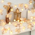 thumbnail image 1 of Fall Leaf Pumpkin Garland Lights Battery Operated 20 LED String Lights | Autumn Maple Leave Decorative Lights for Indoor Outdoor Home Mantel Fireplace Table Halloween Thanksgiving Decor, 1 of 7