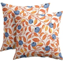 Fall Leaf Pumpkin Pillow Covers 20x20 Inch Seasonal Autumn Harvest Orange and Blue Outdoor Decorative Throw Pillows Set of 2 Thanksgiving Holiday Pillowcases for Couch Home Decor