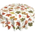 thumbnail image 1 of Fall Leaf Round Tablecloth 60 Inch Thanksgiving Autumn Leaves Decorative Harvest Table Cloth Polyester Fabric Maple Leaf Season Table Cover for Home Kitchen Outdoor Indoor Party, 1 of 6