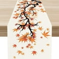 thumbnail image 1 of Fall Leaf Table Runner, Rustic Harvest Autumn Orange Watercolor Maple Leaf Thanksgiving Farmhouse Retro Coffee Table Center Decor for Family Kitchen Outdoor Party Holiday Table Decorations, 13"x108", 1 of 6