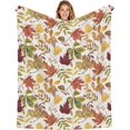 thumbnail image 1 of Fall Leaf Throw Blanket 80 X 60 Inch Maple Leaves Autumn Thanksgiving Blanket Harvest Seasonal Themed Soft Lightweight Home Office Flannel Blankets for Couch Sofa Bed Living Room Decor, 1 of 8