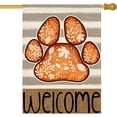 thumbnail image 1 of Fall Leaf Welcome House Flag 28 x 40 Inch Double Sided Dog Paw Grey Stripes Autumn Welcome Harvest Thanksgiving Holiday Large Burlap Flag Seasonal Outside Mailbox Outdoor Decoration, 1 of 6