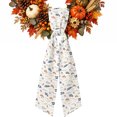 Flower Ribbion Fall Leaf Wreath Sash for Front Door, Country Farmhouse Harvest Green ...