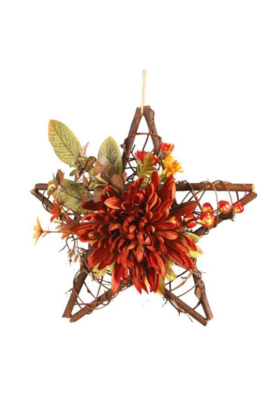 Fall Leaf Wreath Thanksgiving Decorations Fall Wreath Heart Shape Christmas Pumpkin Wreath for Front Door Window Birthday Wedding Gift Halloween Decoration Indoor Outdoor