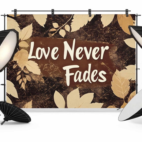 Fall Leaves Backdrop for Photography, Fabric Photo Background Backdrop, Brown Beige Leaf Photo Booth Background for Portrait Photoshoot Video Wedding Studio Decoration Banner 7x5ft