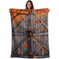 thumbnail image 1 of Fall Leaves Blanket Soft Cozy Warm Twin Blanket for Bed, Plush Fuzzy Flannel Fleece Blankets for Sofa, Autumn Maple Rustic Wooden Barn Door Throw Blankets for Couch, Gifts for Men, 60"x80", 1 of 9