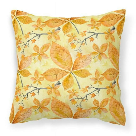 Fall Leaves & Branches Fabric Decorative Pillow - 18 x 18 in.