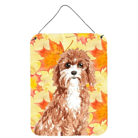 Fall Leaves Cavapoo Wall or Door Hanging Prints