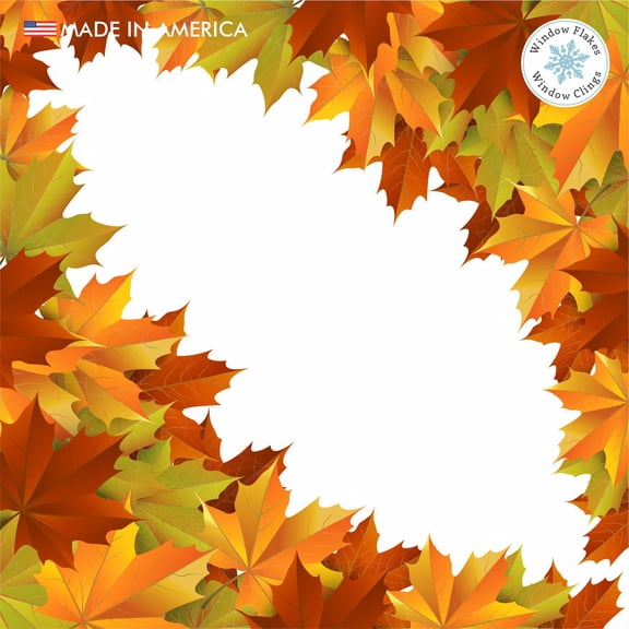Window Flakes Fall Leaf Corner Window Clings, Double Sided Reusable Autumn Glass Decals
