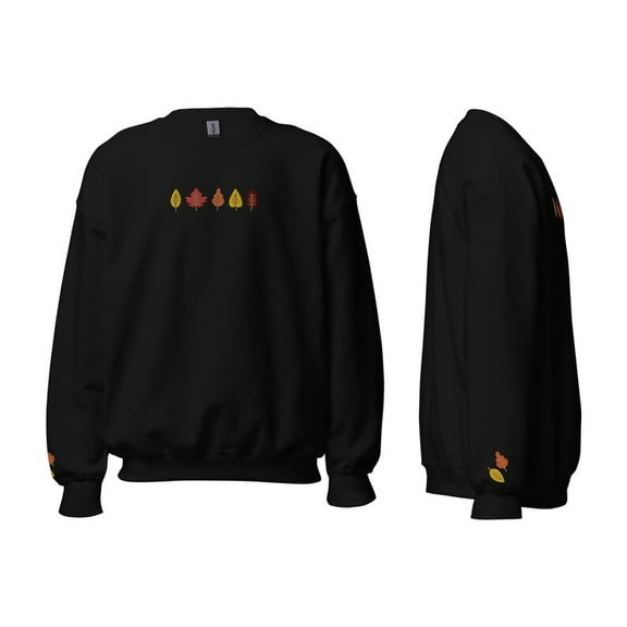 Fall Leaves Embroidered Crewneck