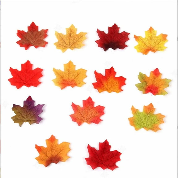 Fall Leaves Fake Autumn Leaves Wedding Table Fall Foliage Artifical Maple Leaf Decor Thanksgiving Crafts Halloween Decorations for Party Home Table Centerpieces Decor 200Pcs