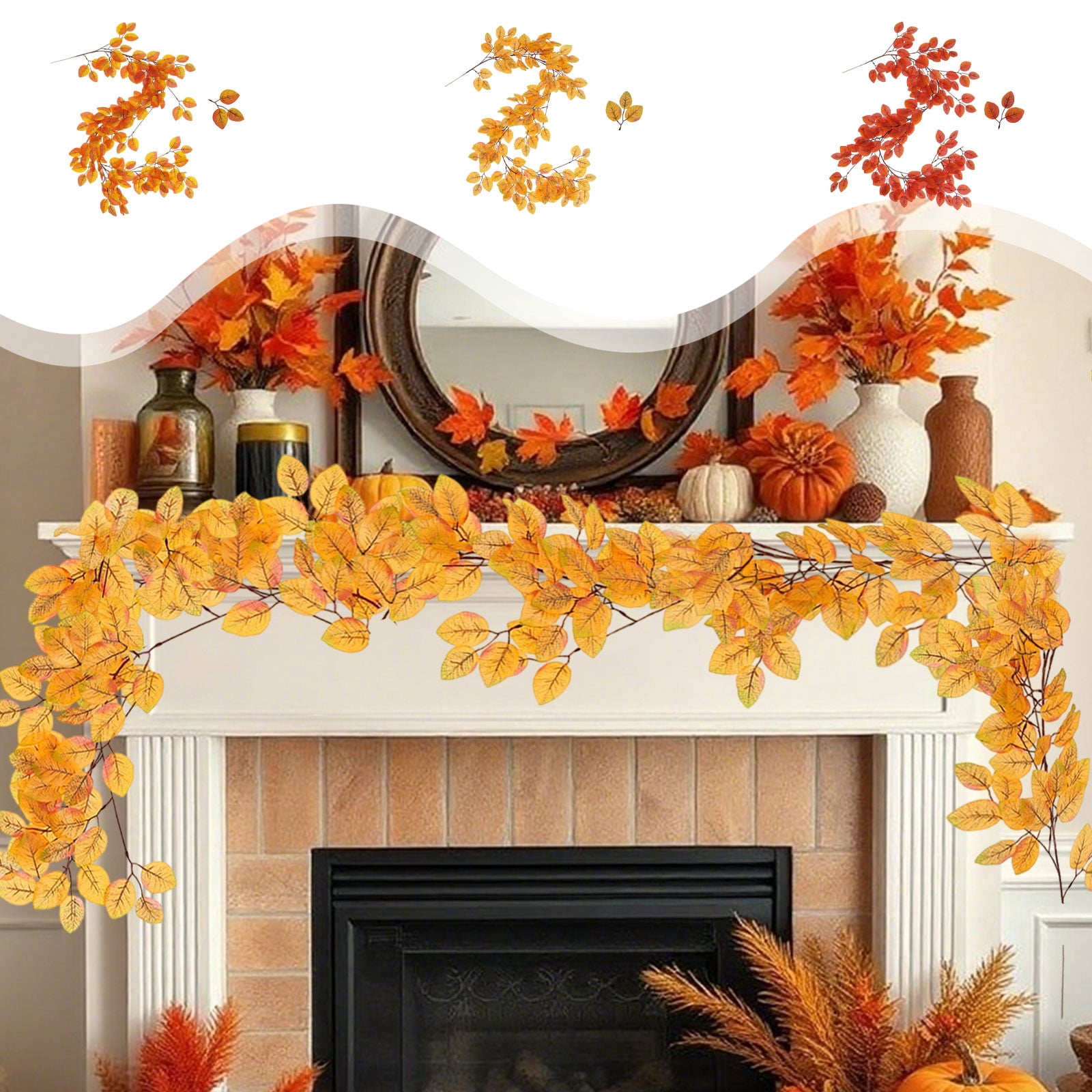 Fall Leaves Garland under $5! kkbbma Fall Garland Artificial Fall ...