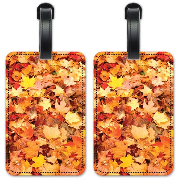 Fall Leaves - Luggage ID Tags / Suitcase Identification Cards - Set of 2
