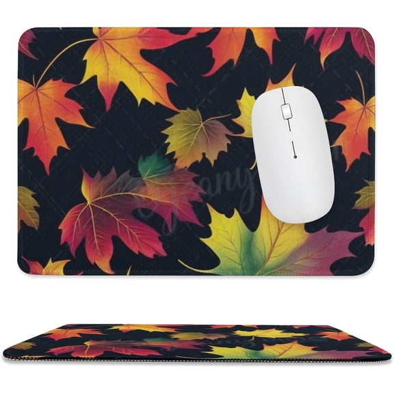 Fall Leaves Mouse Pad, Personalized Premium-Textured Custom Mouse Mat Design, Washable Mousepad, Non-Slip Rubber Base Computer Mouse Pads for Wireless Mouse 7.9"x9.4"