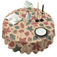 thumbnail image 1 of Fall Leaves Mushrooms Round Tablecloth 60" X 60",Wrinkle Wipeable Table Cloth for Kitchen Dining Room Picnic Patio Party, 1 of 6