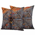 thumbnail image 1 of Fall Leaves Outdoor Waterproof Pillow Covers, Autumn Maple Rustic Wooden Barn Door Decorative Square Throw Pillowcase Sofa Cushion Sham for Patio/Couch/Chair, 18"x18" 2 Pack, 1 of 8