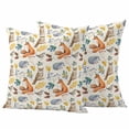 thumbnail image 1 of Fall Leaves Outdoor Waterproof Pillow Covers, Autumn Thanksgiving Fox Hedgehog Owl Retro Decorative Square Throw Pillowcase Sofa Cushion Sham for Patio/Couch/Chair, 20"x20" 2 Pack, 1 of 8