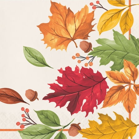 Fall Leaves Paper Lunch Napkins 16 Per Pack