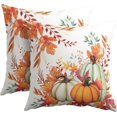 thumbnail image 1 of Fall Leaves Pillow Covers 18x18 Inch Set of 2 Maple Colors Leaf and Branch Autumn Outdoor Decorative Throw Pillow Covers Seasonal Pillowcases Rustic Farmhouse Cushion Covers for Couch Decor, 1 of 6