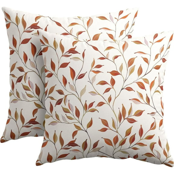 Fall Leaves Pillow Covers 20x20 Inch Set of 2 Maple Colors Leaf and Branch Autumn Outdoor Decorative Throw Pillow Covers Seasonal Pillowcases Rustic Farmhouse Cushion Covers for Couch Decor