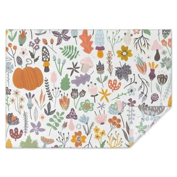 Fall Leaves Pumpkin Rectangle Tablecloth 60"x84",Waterproof Polyester Rectangle Table Cloth, Wipeable Spillproof Polyester Tablecloth for Dining, Camping, Indoor and Outdoor