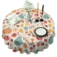 thumbnail image 1 of Fall Leaves Pumpkin Round Tablecloth 60" X 60",Wrinkle Wipeable Table Cloth for Kitchen Dining Room Picnic Patio Party, 1 of 6