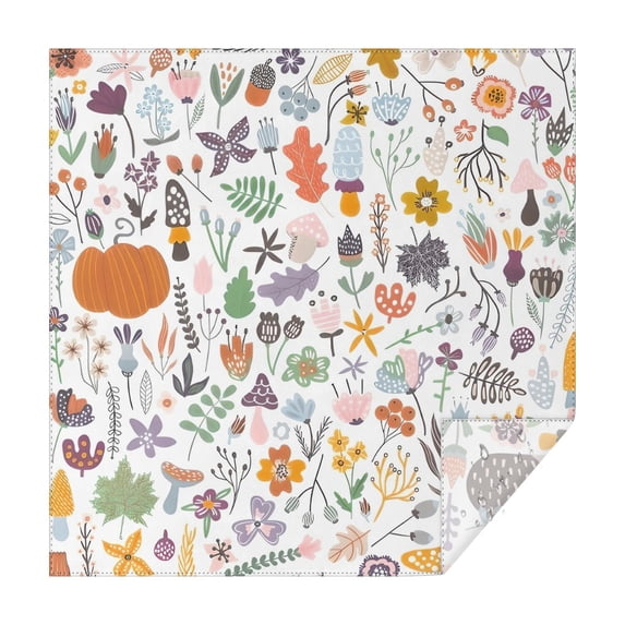 Fall Leaves Pumpkin Square Tablecloth,Waterproof Square Table Cover,Wipeable Spillproof Washable Table Cover for Home Kitchen Party Decor 60"x60"(152x152cm)