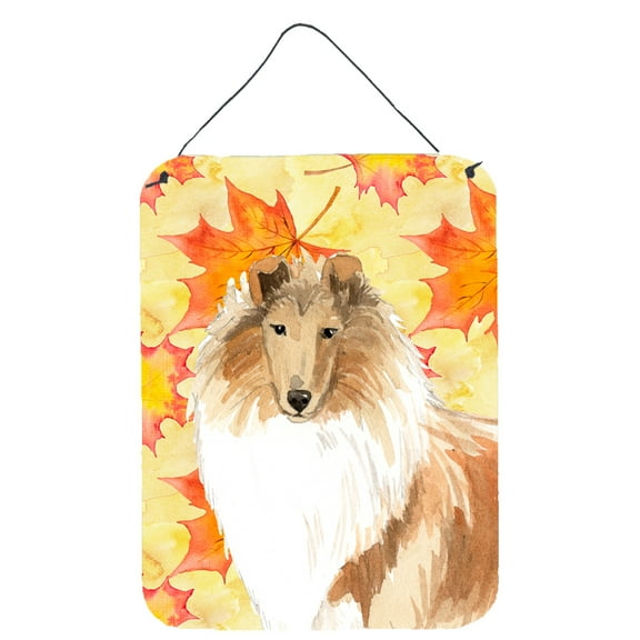 Fall Leaves Rough Collie Wall or Door Hanging Prints