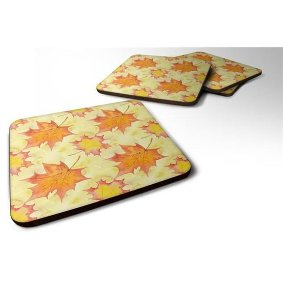 Fall Leaves Scattered Foam Coaster, Set of 4