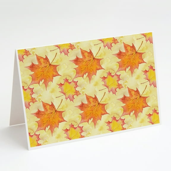 Fall Leaves Scattered Greeting Cards and Envelopes Pack of 8