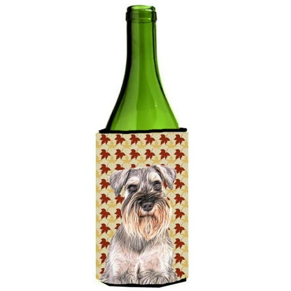Fall Leaves Schnauzer Wine bottle sleeve Hugger