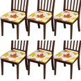 thumbnail image 1 of Fall Leaves Seat Covers for Dining Room Chairs Set Of 6,Stretch Printed Washable Chair Seat Cover with Elastic Ties and Button,Removable Waterproof Couch Cushion Covers, 1 of 6