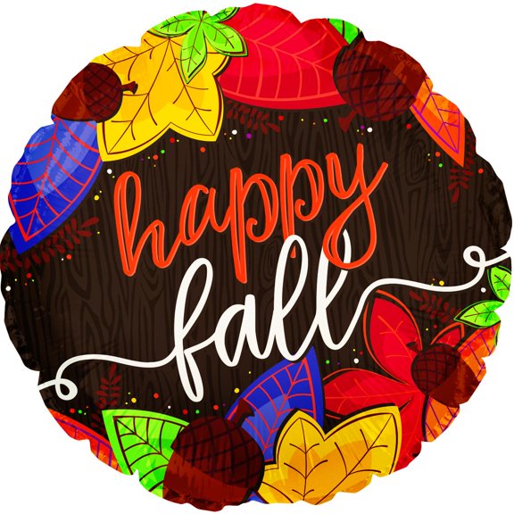 Fall Leaves Thanksgiving 17 Inch Mylar Balloons - 5 Count Pack