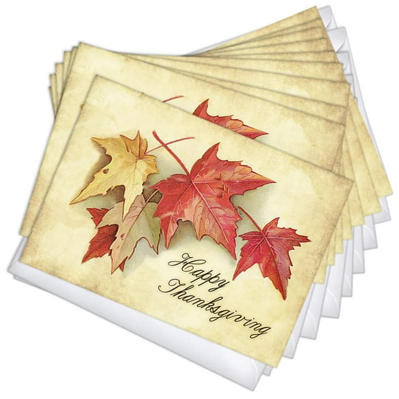 Fall Leaves Thanksgiving Cards | 20 Pack Bulk Set (5x7)