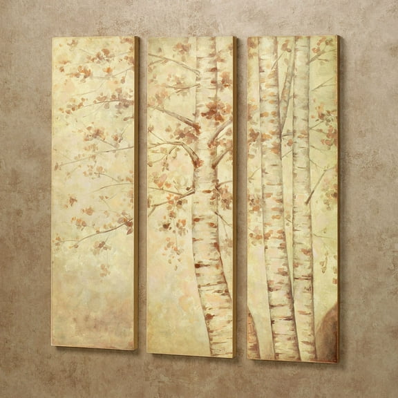 Fall Leaves Triptych Wall Art Set Earth Tones Set of 3