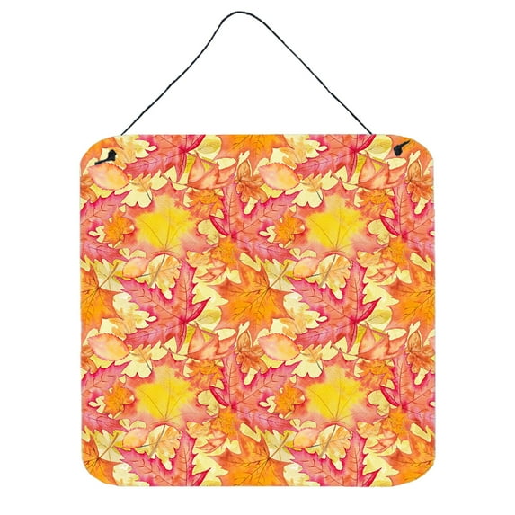 Fall Leaves Watercolor Red Wall or Door Hanging Prints