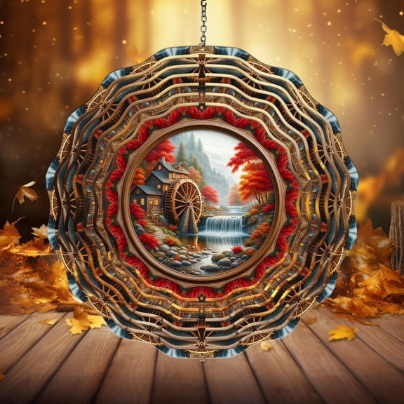 Fall Leaves Wind Spinner, Autumn Outdoor Garden Dcor