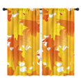 thumbnail image 1 of Fall Leaves and Pumpkins Rustic Autumn Kitchen Curtains Set of 2 Tier,42x84in Kitchen Curtains Fall Holiday Long Curtain, 1 of 5