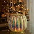 thumbnail image 1 of Fall Lighted Glass Pumpkins – Battery Operated Mercury Glass Pumpkin Decor with LED Lights, Autumn Thanksgiving Halloween Table Centerpiece Decorations for Home, Fireplace, Mantel, 1 of 7