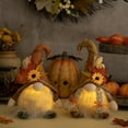 thumbnail image 1 of Fall Lighted Plush Gnome Thanksgiving Decorations, 2PCS Handmade Table Swedish Gnomes Tomte Light Up Elf, Autumn Figurine Gifts, Tabletop Housewarming Present Holiday Decor, 1 of 9