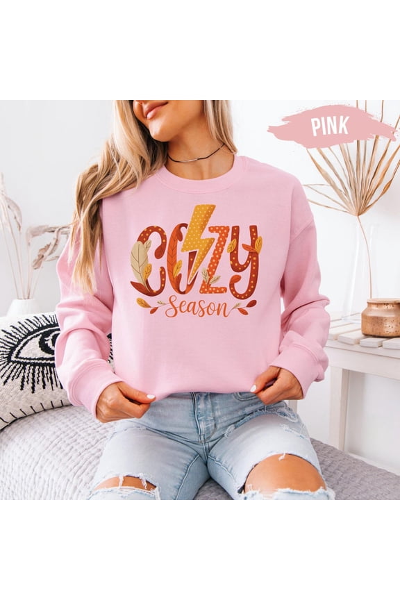 Fall Lightning Bolt Tee: Cozy Autumn Leaves Shirt Tshirt All Size S-5XL