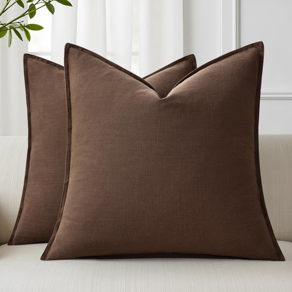Fall Linen Throw Pillow Covers 22x22 Set of 2 - Walmart.com