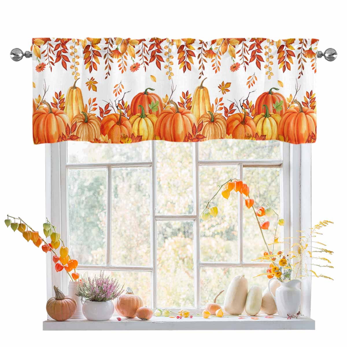 Fall Color Valances Fall Linen Window Valance Thanksgiving,54