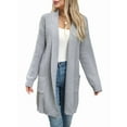 thumbnail image 1 of Fall Long Sleeve Cardigan Sweaters for Women Trendy Winter Open Front Loose Knitted Cardigan with Pockets Grey XL, 1 of 8