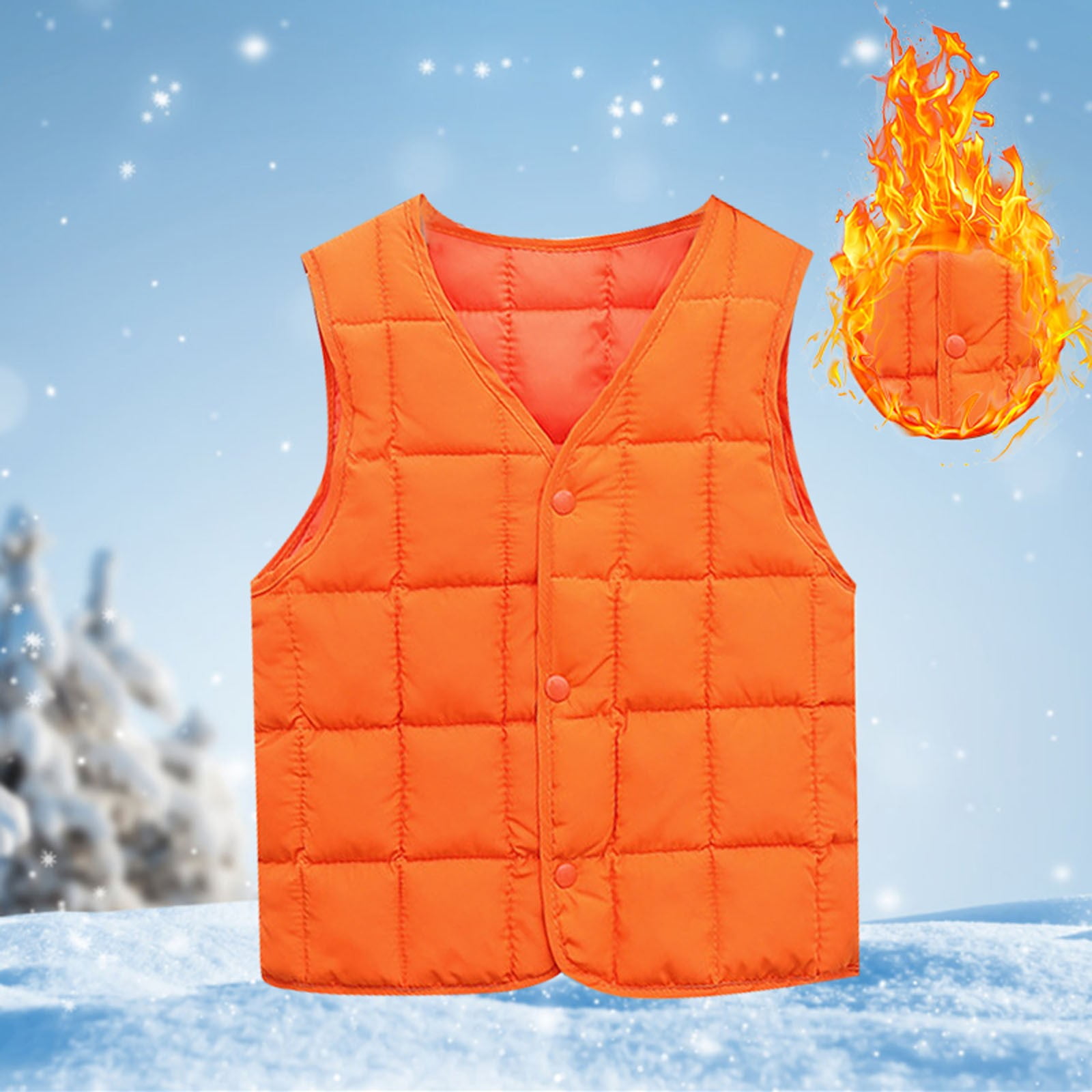 Fall Long Sleeve Going Out Tops Shirts for Girls Orange Toddler Boys Down Vest Autumn Winter Front Buckle Solid Color Children s Party Birthday School Walmart