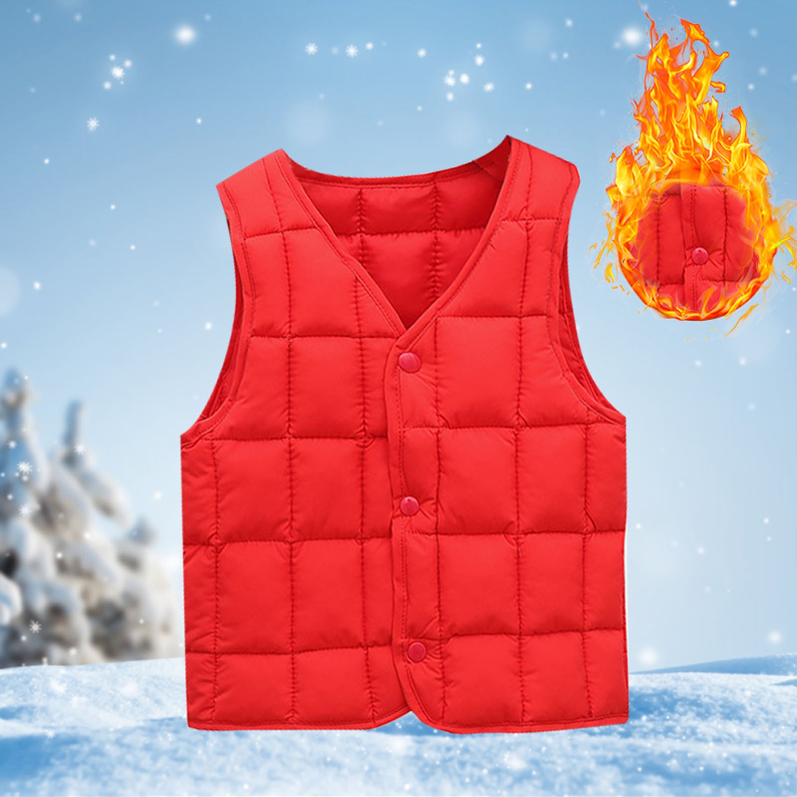 Fall Long Sleeve Going Out Tops Shirts for Girls Red Toddler Boys Down Vest Autumn Winter Front Buckle Solid Color Children s Party Birthday School