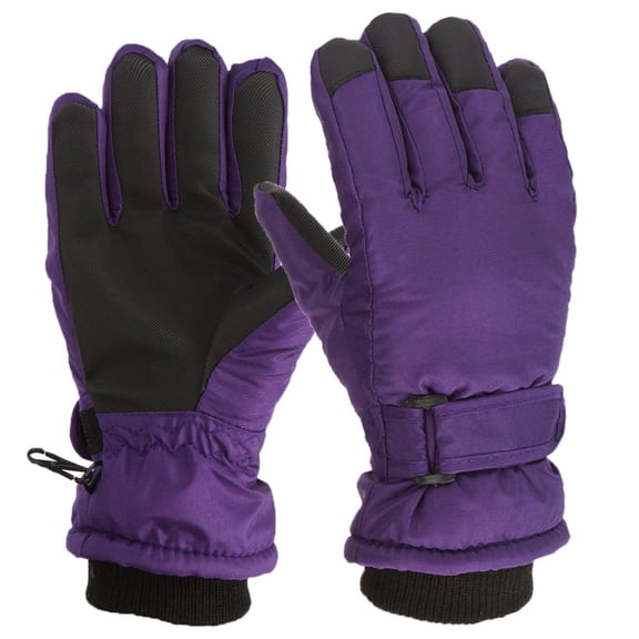 Fall Long Sleeve Thermal Snow Gloves for Kids Purple Winter Outdoor Boys Girls Skating Snowboarding Windproof Warm Ski Suit 45119 Years Old