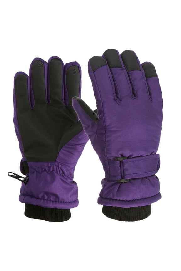 Fall Long Sleeve Thermal Snow Gloves for Kids Purple Winter Outdoor Boys Girls Skating Snowboarding Windproof Warm Ski Suit 45119 Years Old