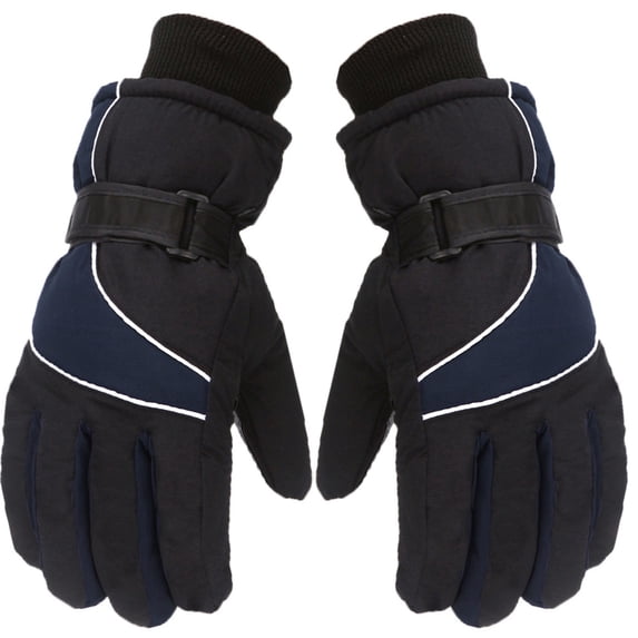 Fall Long Sleeve Thermal Snow Gloves for Women Blue Winter Outdoor Adult Men Skating Snowboarding Windproof Warm Ski