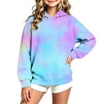 thumbnail image 1 of Fall Loose Hooded Sweatshirts for Unisex Children Tie Dye Long Sleeve Fashion Cozy Casual Pullover Tops Multicolor 01 5-6 Years, 1 of 5